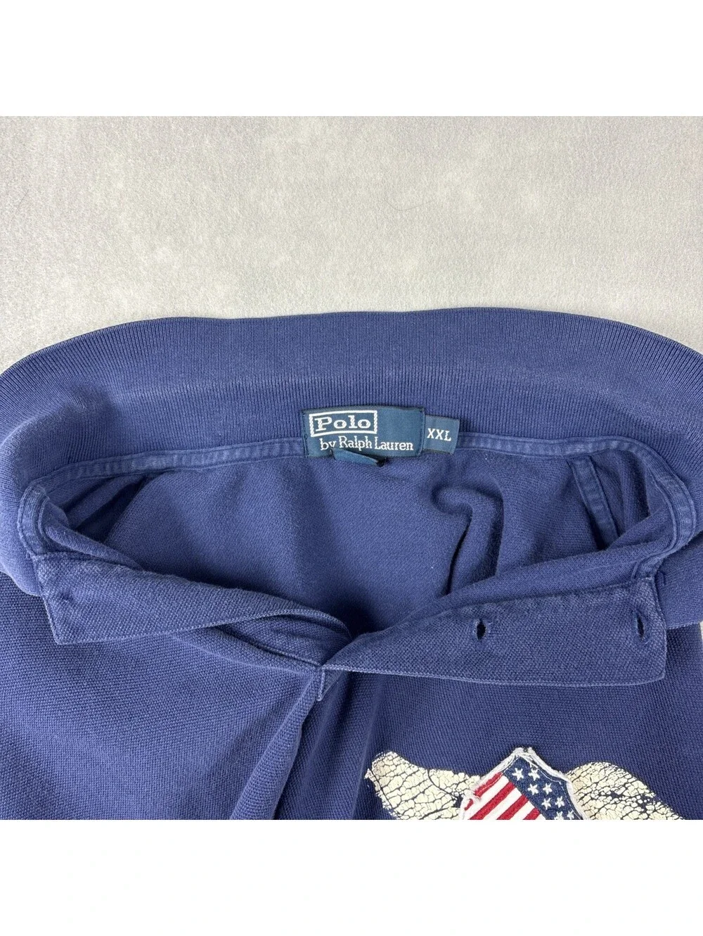 Polo Ralph Lauren Shirt Mens XXL Blue 1948 XIVth Patch PWing 22 Chain Stitch